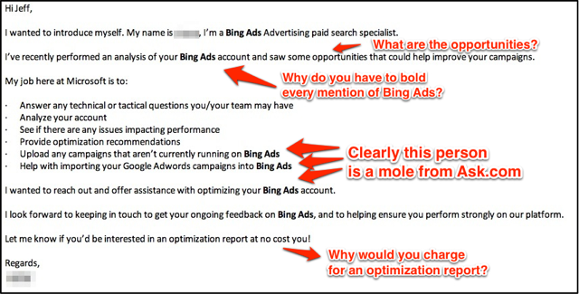 Bing Ads Optimization Email